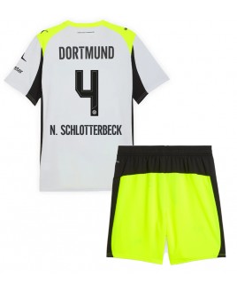 Günstige Borussia Dortmund Nico Schlotterbeck #4 Auswärts Trikotsatzt Kinder 2025-26 Kurzarm (+ Kurze Hosen)